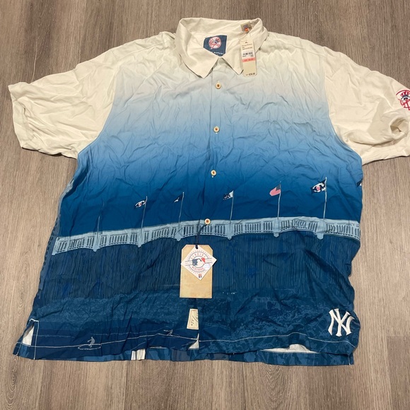 Tommy Bahama Cream Yankees Series Shirt